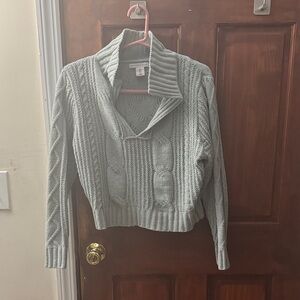 Cozy Gray Cable Knit Sweater